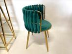 Eetkamerstoelen, stoelen groen goud gevlochten Nieuw in doos, Ophalen of Verzenden, Nieuw, Overige kleuren