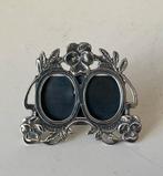 Zilveren dubbel fotolijstje, met bloemen, Antiek en Kunst, Antiek | Goud en Zilver, Ophalen of Verzenden, Zilver