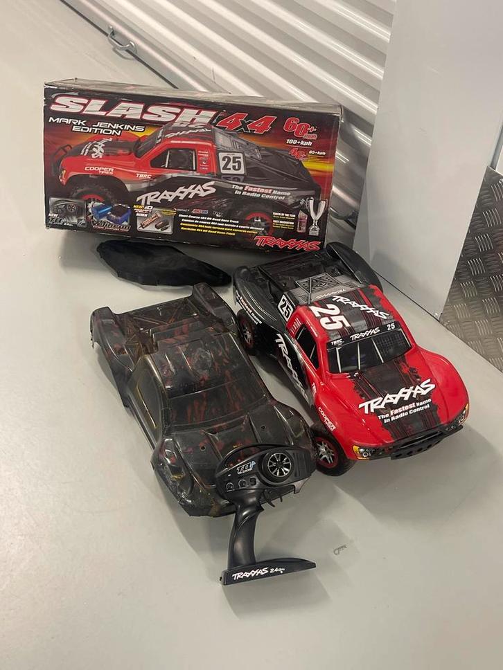 Traxxas Slash4x4Mark Jenkins editie RC AutoCompleet met accu, Hobby en Vrije tijd, Modelbouw | Auto's en Voertuigen, Nieuw, Truck