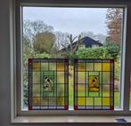 twee glas in lood voorzet ramen, Antiek en Kunst, Ophalen