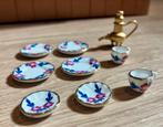 Poppenhuis aardewerken servies en koperen koffiepot, Ophalen, Zo goed als nieuw, Poppenhuis
