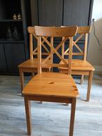 IKEA ingolf houten stoelen/eetkamerstoelen 3x, Huis en Inrichting, Stoelen, Ophalen, Gebruikt, Overige kleuren, Drie