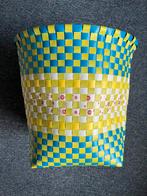 Gevlochten kunststof mand met hengsels, Ophalen, Kunststof, Mand, Rond