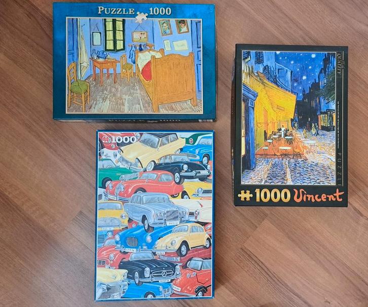 3 Legpuzzels van 1000 stukjes, Hobby en Vrije tijd, Denksport en Puzzels, Zo goed als nieuw, 500 t/m 1500 stukjes, Ophalen of Verzenden