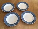 Diepe borden met blauwe rand - 4x- Digoin, Ophalen of Verzenden, Overige stijlen, Bord(en)