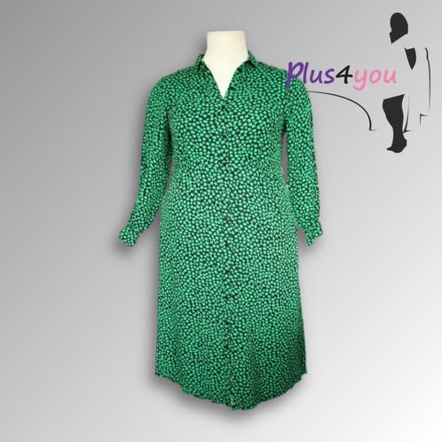 30281 Zgan Jurk groen/zwart H&M mt 42  E16, Kleding | Dames, Grote Maten, Zo goed als nieuw, Jurk, Groen, Ophalen of Verzenden