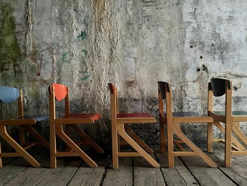 Retro toppers uit de Bauhaus periode – multikleur – multi-in, Huis en Inrichting, Stoelen, Gebruikt, Vijf, Zes of meer stoelen