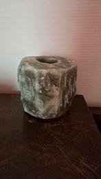 Grijze zoutstenen waxinelicht, Ophalen of Verzenden, Zo goed als nieuw, Grijs