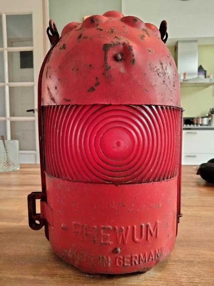 Oude Duitse Seinlamp - Rhewum, Antiek en Kunst, Antiek | Lampen, Ophalen of Verzenden