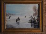 Olieverf schilderij Winterlandschap, Antiek en Kunst, Kunst | Schilderijen | Klassiek, Ophalen