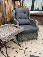 Lounge stoel met tafeltje, Tuin en Terras, 2 zitplaatsen, Gebruikt, Ophalen of Verzenden, Loungeset