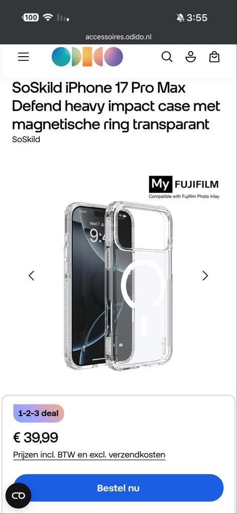 Te koop: SoSkild iPhone 17 Pro Max hoesje zo goed als nieuw!, Telecommunicatie, Mobiele telefoons | Hoesjes en Frontjes | Apple iPhone