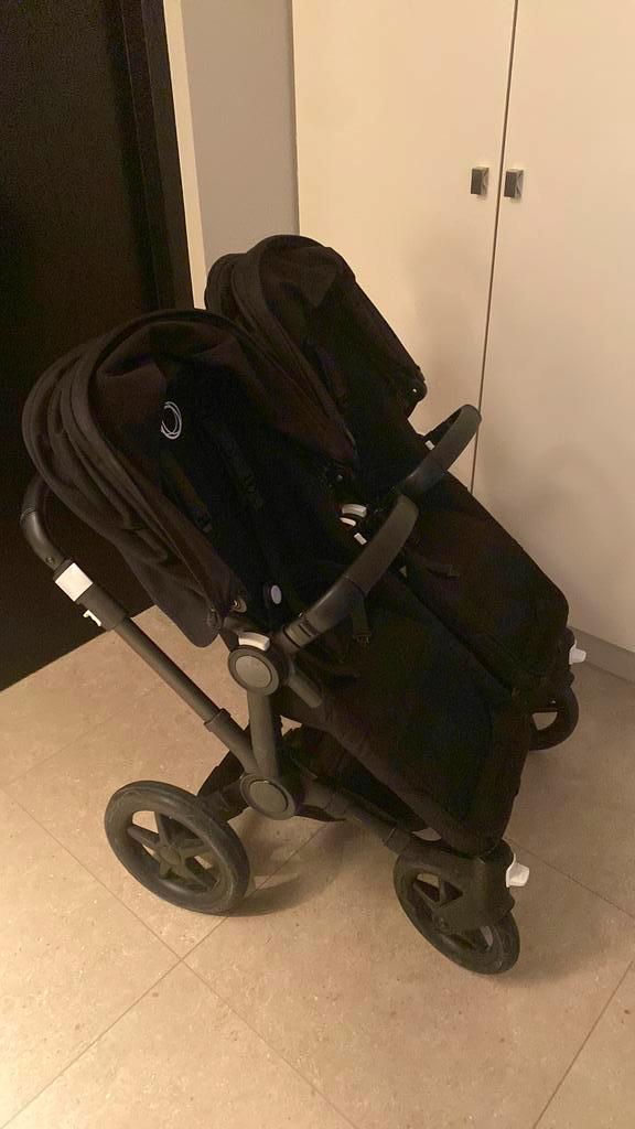 Bugaboo Donkey 3 Duo black / black, Kinderen en Baby's, Buggy's, Zo goed als nieuw, Overige merken, Duomodel, Regenhoes, Verstelbare rugleuning