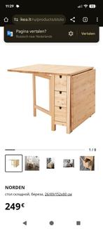 Ikea Norden klaptafel met 6 laden, Ophalen, 50 tot 100 cm, Scandinavisch, 50 tot 100 cm