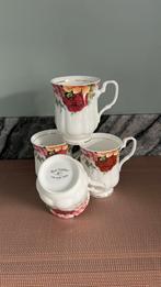 Rose Garden fine bone china 4 mokken, Ophalen, Zo goed als nieuw, Overige stijlen, Kop(pen) en/of Schotel(s)