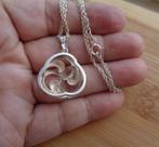 zilveren ketting met mooie fantasie hanger [012], Met hanger, Verzenden, Zo goed als nieuw, Zilver