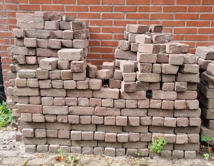 Ruim 12 m2 gebakken dikformaat, Tuin en Terras, Tegels en Klinkers, Gebruikt, Klinkers, 10 m² of meer, Ophalen