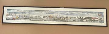 Gesigneerde litho J.L. Volders skyline Paramaribo beschikbaar voor biedingen