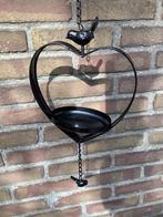 Hanger met bakje en 2 gietijzeren vogeltjes, Ophalen, Gebruikt, Metaal, Overige typen