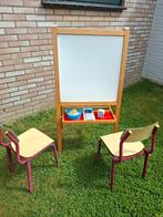 Schoolbord / whiteboard / krijtbord inclusief 2 stoeltjes, Ophalen, Gebruikt, Krijtbord