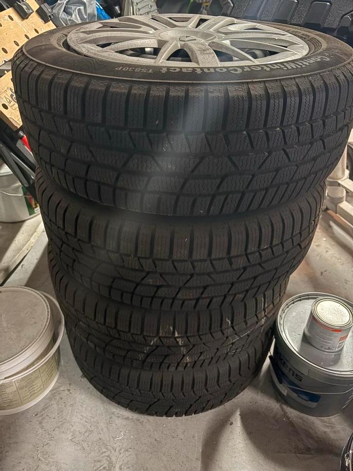 Winterbanden met Velgen - Set van 4, Auto-onderdelen, Banden en Velgen, Banden en Velgen, Winterbanden, 15 inch, 195 mm, Personenwagen