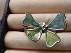 Zilverkleurige ring vlinder met transparante vleugels, Ophalen of Verzenden, Zo goed als nieuw, Overige materialen