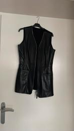 Prachtig leren lange bodywarmer maat 38, Ophalen, Zo goed als nieuw, Zwart