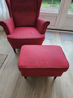 IKEA Strandmon Rood Fauteuil met voetenbank, Ophalen, Hout, Gebruikt, 75 tot 100 cm