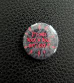 It's only Rock 'n Roll button speld pin, rood wit, 25mm, Verzamelen, Speldjes, Pins en Buttons, Verzenden, Nieuw, Overige onderwerpen