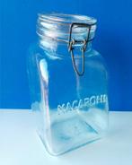 Vintage glazen Macaroni voorraadpot/Italy, Huis en Inrichting, Ophalen of Verzenden, Gebruikt, Glas, Pot, Bus of Blik