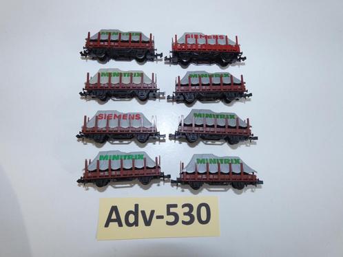 Adv-530 N Spoor Rongenwagons met lading 13922 Minitrix, Hobby en Vrije tijd, Modeltreinen | N-Spoor, Zo goed als nieuw, Wagon