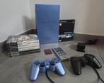 Aqua Blue PS2 + 2 Controllers + Memory + Games + Accesoires, Spelcomputers en Games, Spelcomputers | Sony PlayStation 2, Gebruikt