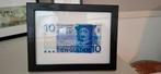 Ingelijst 10 Gulden Biljet 1968 – Retro / Vintage Decoratie, Ophalen of Verzenden