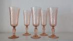Rosaline Pink Swirl hoge Franse champagne glazen, Ophalen of Verzenden, Overige typen