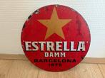 Prachtig bord Estrella Damm bier (20x20), Ophalen of Verzenden, Zo goed als nieuw, Reclamebord, Plaat of Schild, Overige merken