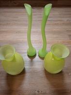 Appelgroen vazen., Huis en Inrichting, Woonaccessoires | Vazen, Ophalen, Overige kleuren, Minder dan 50 cm, Glas