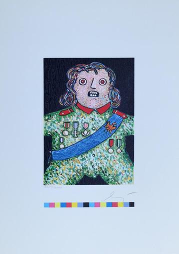 Enrico Baj - Kleine Generaal - Litho Handgesign. beschikbaar voor biedingen