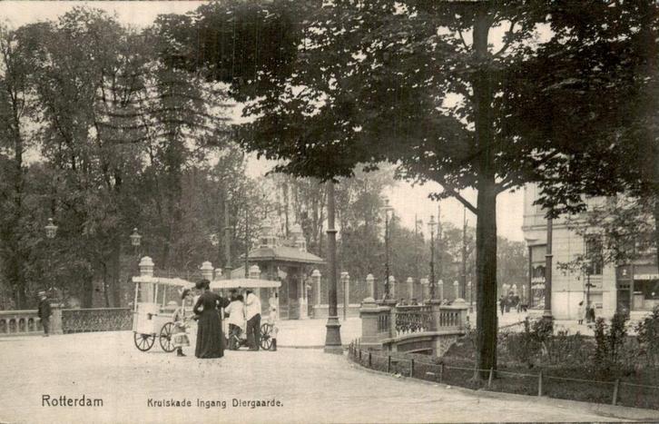Rotterdam - Kruiskade - Ingang Diergaarde, Verzamelen, Ansichtkaarten | Nederland, Gelopen, Zuid-Holland, Voor 1920, Ophalen of Verzenden
