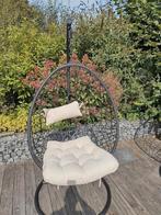 Hangstoel swing met standaard - zwart - ø104x200 cm, Tuin en Terras, Tuinsets en Loungesets, Gebruikt, Rotan, Stoel, Tuinset