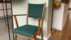 Eiken houten eetkamerstoel met groene bekleding jaren 50, Huis en Inrichting, Stoelen, Ophalen, Hout, Overige kleuren, Zo goed als nieuw