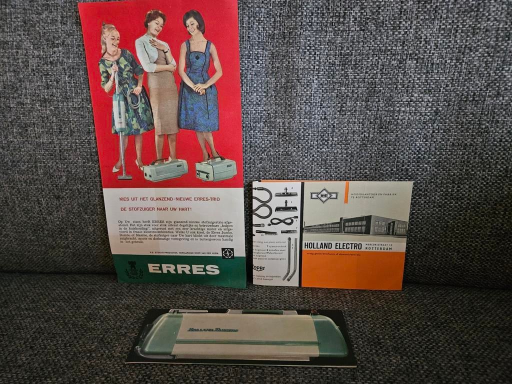 Vintage Erres Trio Stofzuiger folders, Verzenden, Zo goed als nieuw, Folder