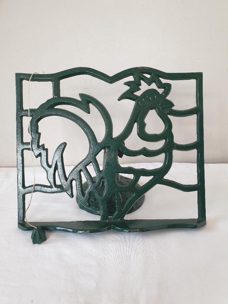 Vintage groen gietijzeren boekenstandaard, Huis en Inrichting, Overige Huis en Inrichting, Zo goed als nieuw, Ophalen of Verzenden