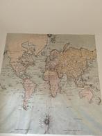 Vintage Wereldkaart Doek 3x3 Meter, Ophalen of Verzenden, Gebruikt