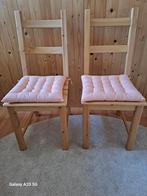 2 x houten stoel inclusief kussen, Huis en Inrichting, Stoelen, Ophalen, Twee, Bruin, Zo goed als nieuw