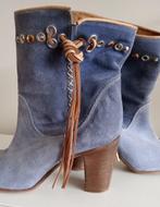 laarzen spijkerstoflook suede 37 nieuwstaat, Kleding | Dames, Schoenen, Ophalen of Verzenden, Zo goed als nieuw, Zwart, Hoge laarzen