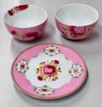 Pip Studio Pink "Ribbon Rose" 2 kom 2 schaal + schotel bord, Huis en Inrichting, Ophalen of Verzenden, A, A, A