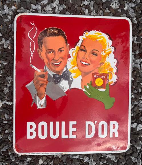 Emaille reclamebord BOULE D’OR. O.Warland BRUXELLES 1951., Verzamelen, Merken en Reclamevoorwerpen, Gebruikt, Reclamebord, Ophalen of Verzenden