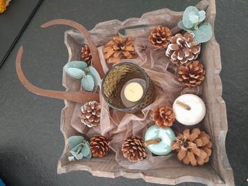 Brocante landelijke vintage Herfst stukje opmaak dienblad beschikbaar voor biedingen