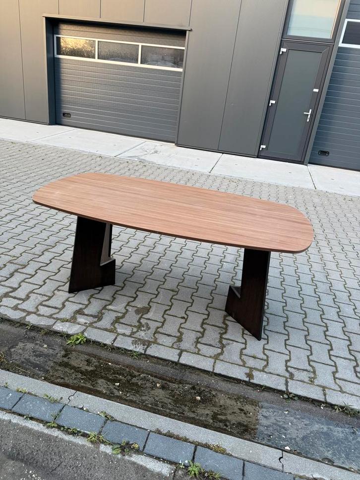 180 x 100 cm deens ovale melamine hout look eettafel, Huis en Inrichting, Tafels | Eettafels, Ophalen