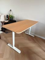 Bureau IKEA Bekant Zit/Stabureau - Eiken/Wit - 160x80cm, Huis en Inrichting, Bureaus, Ophalen, In hoogte verstelbaar, Zo goed als nieuw